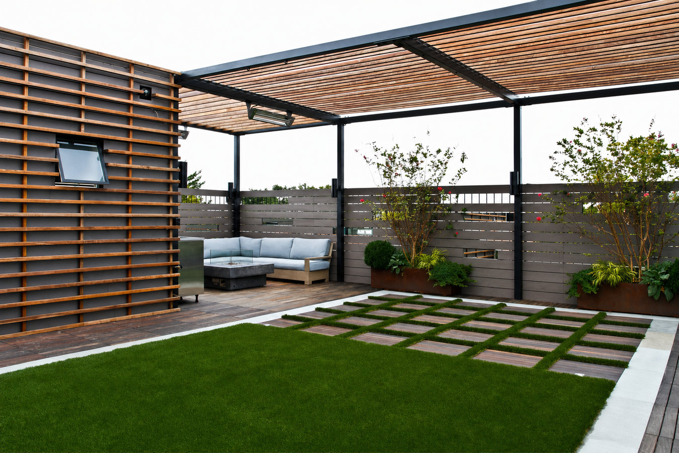 Turf for rooftop gardens